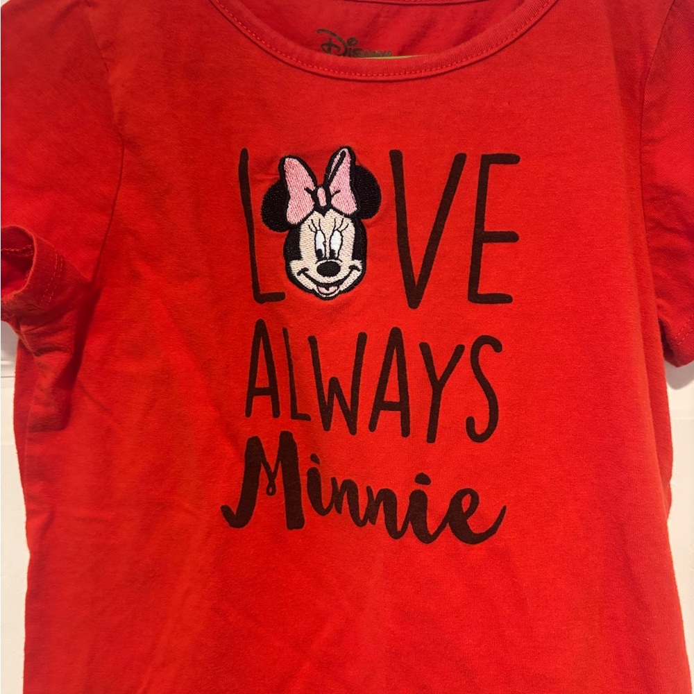DISNEY Red Minnie Mouse Girl’s T-Shirt - Picture 2 of 4